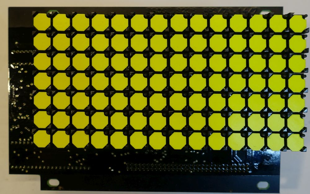 BROSE Flip-Dot Vorderseite - 10 mm - 8-Eck - gelb - 14 x 7 Dots
